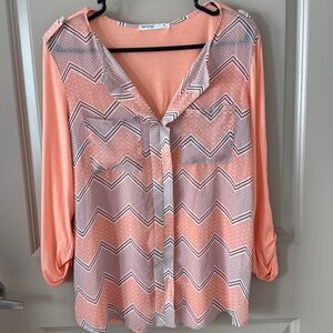 Peach Chevron Women's Top